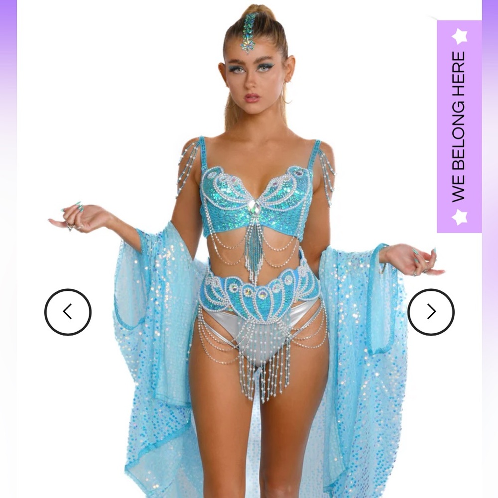 Blue Sequin kimono